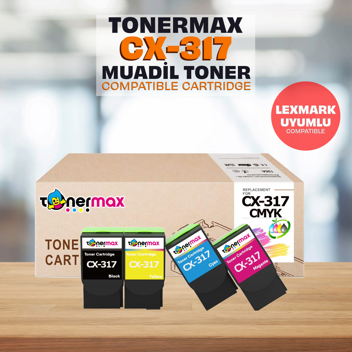 Lexmark CS317 /CS417 /CS517 /CX317 /CX417 /CX517 Set Muadil Toner