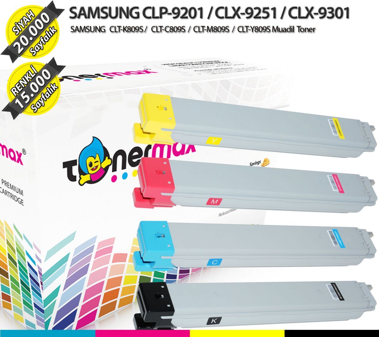 Samsung 809 Set Muadil Toner / CLX-9201 / CLX-9251 / CLX-9301