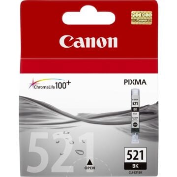 Canon Cli-521Bk / Pixma İP3600/ 4600 / 4700 / MP540 / MP550 / MP560 / MP620 / MP630 / MP640 / MP980 / MP990 / MX860 / MX870 Siyah Kartuş