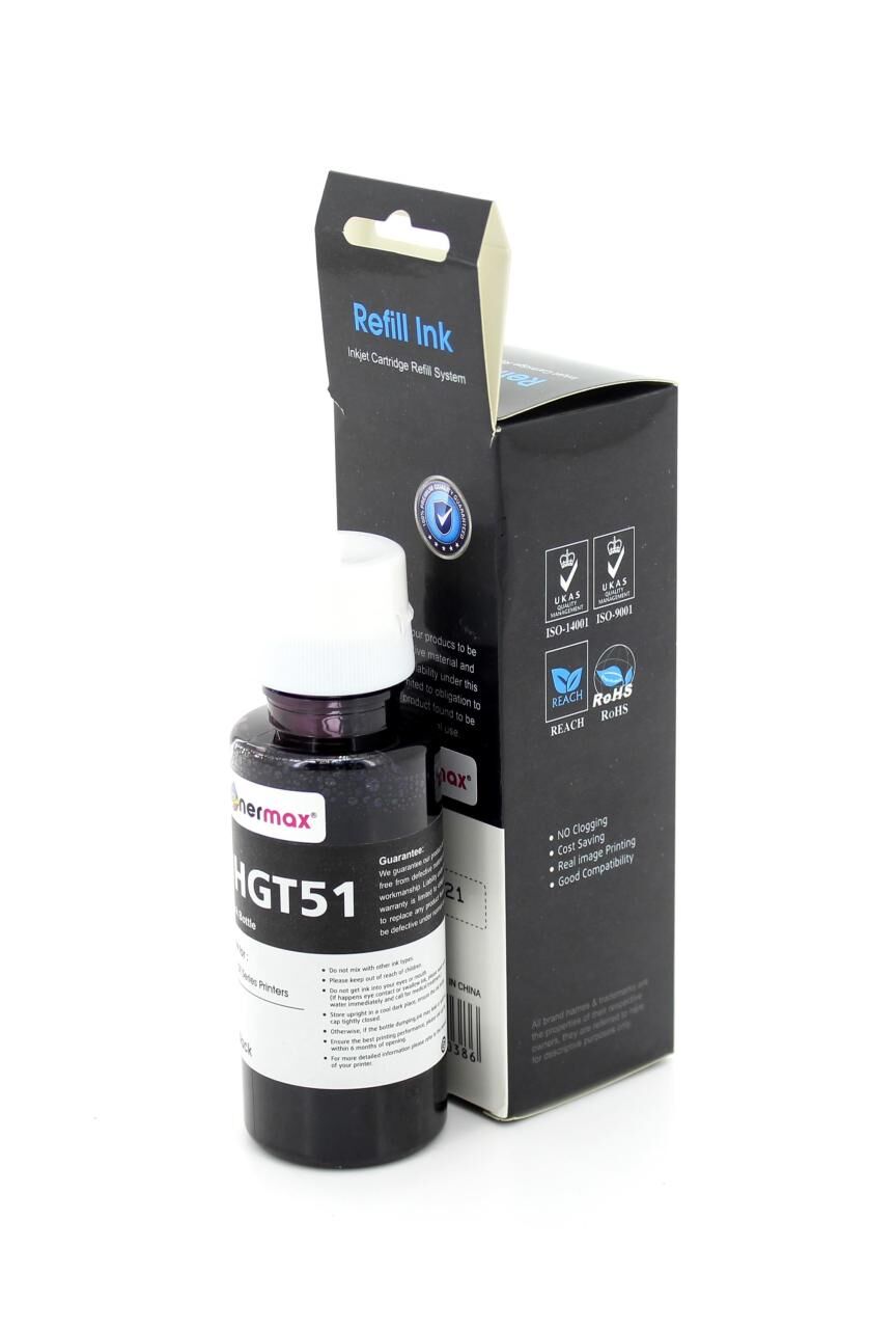 Hp GT51 X4E40AE Siyah Muadil Mürekkep