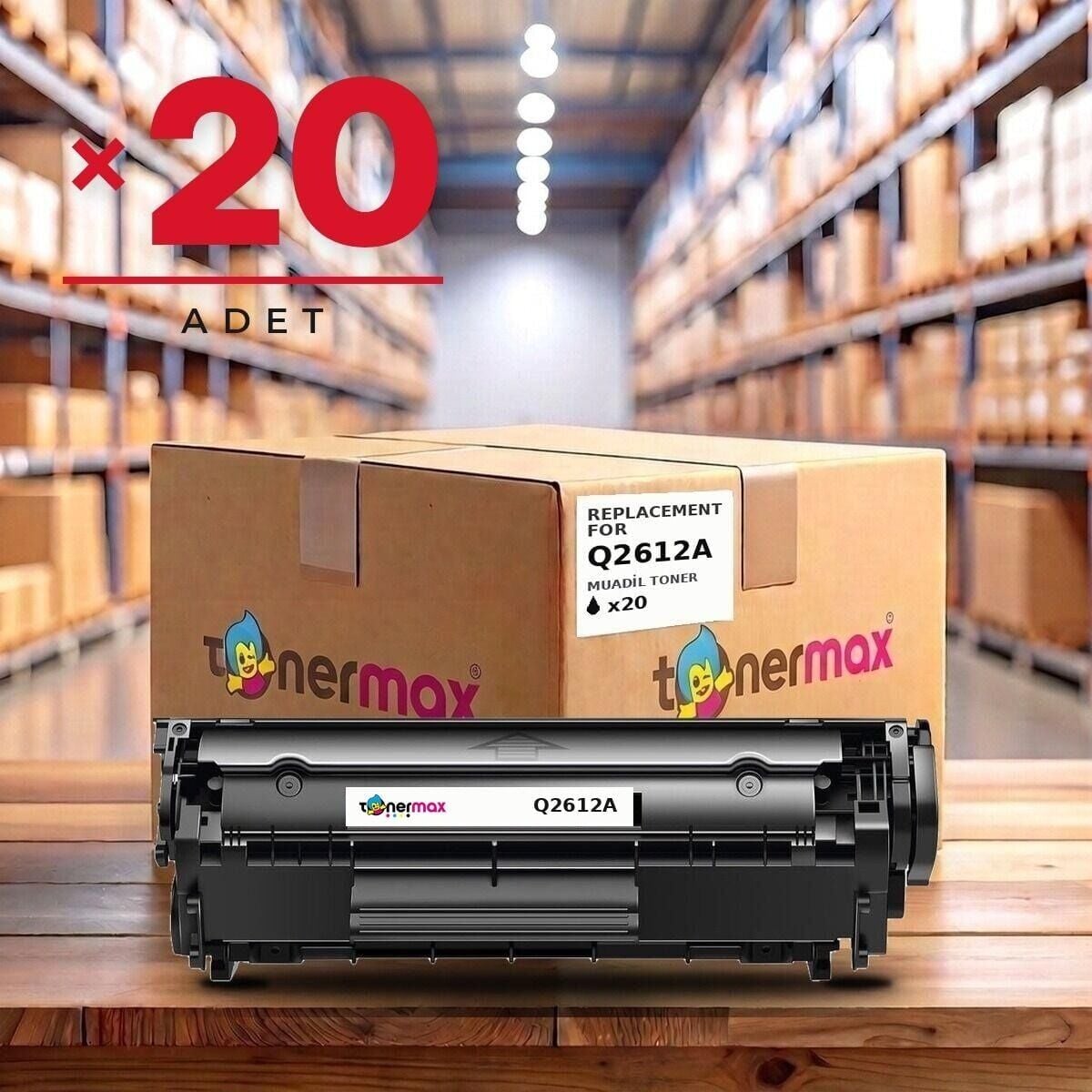 TonerMAX Q2612A muadil toner 20li koli — HP LaserJet 1010, 1020, 3050 uyumlu