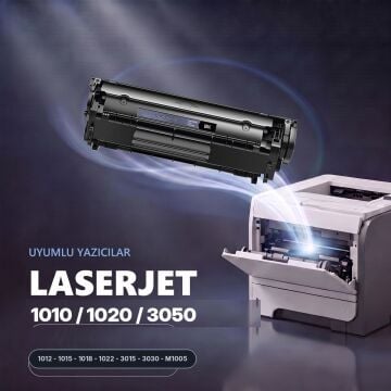 HP Q2612A Muadil Toner 20'li Paket (1 Koli) / 1010 / 1012 / 1015 / 1018 / 1020 / 1022 / 3015 / 3020 / 3030 / 3050 / 3052 / 3055 / MFP / M1319