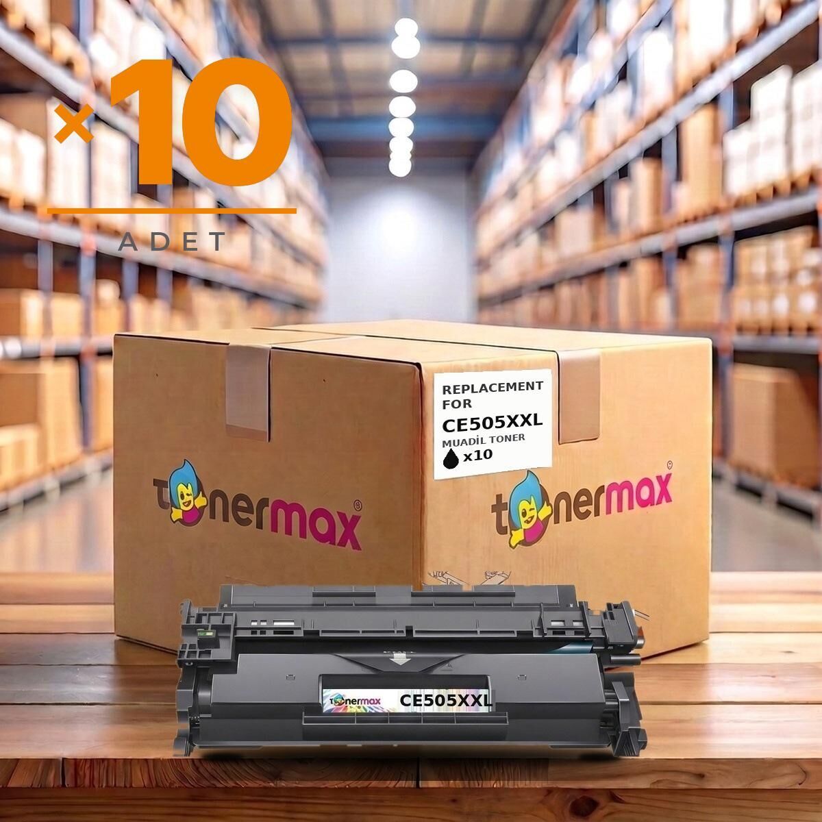 TonerMAX® CE505XXL Muadil Toner — 10'lu Paket