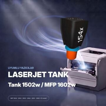 HP 154X W1540X Muadil Toner Dolum Kiti 4'lü Paket / 1502 / 1602 / 1604 / 2602 / 2603 / 2604 / 2605 / 2606