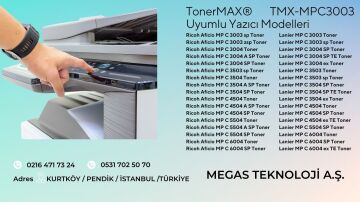 Ricoh Aficio MPC3003 Toner Tozu Siyah/ MPC3004 / MPC3503 / MPC3504