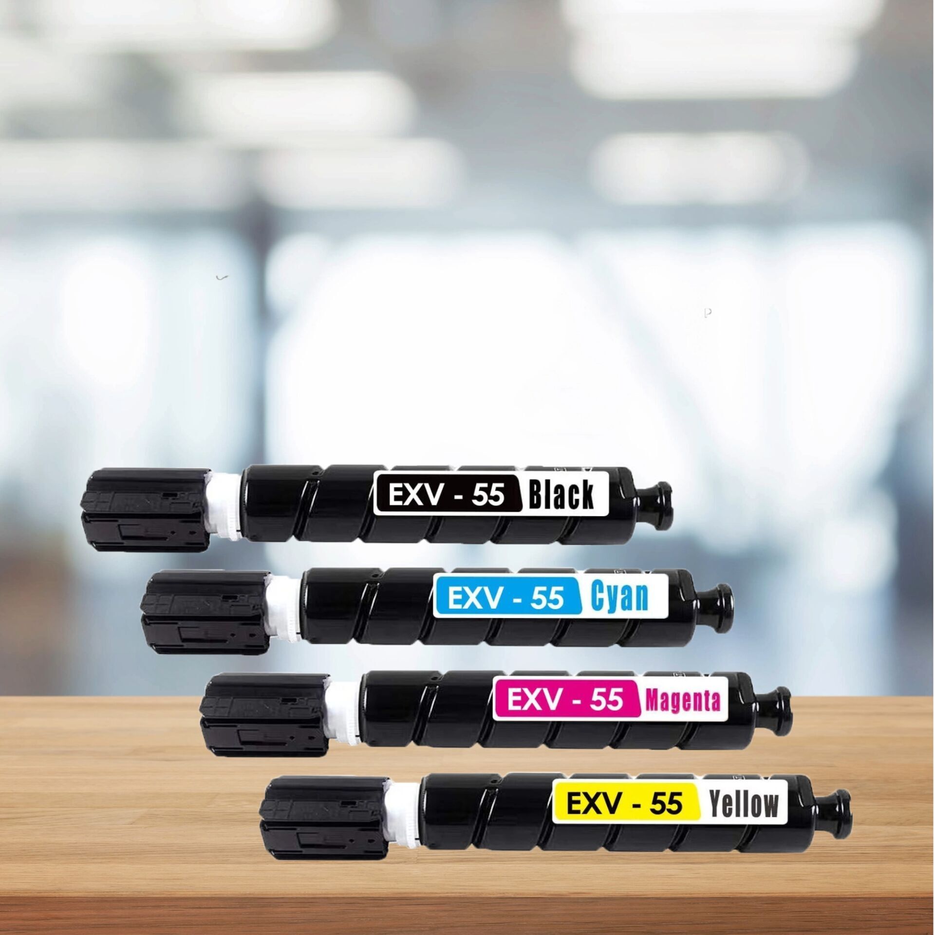 Canon C-EXV55 Muadil Toner Seti / Siyah , Mavi , Sarı , Kırmızı