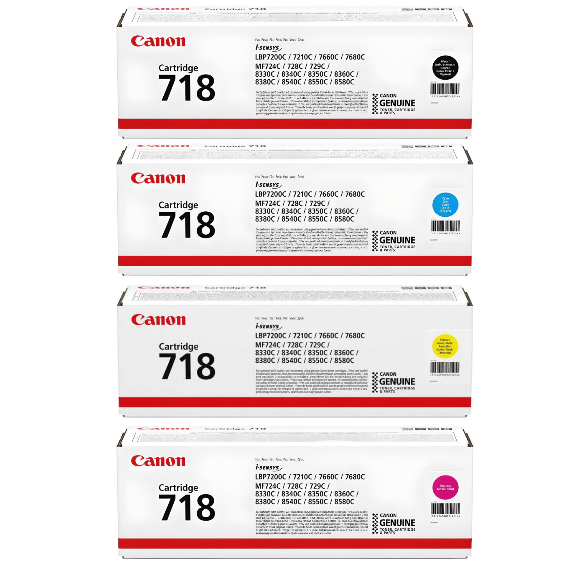 Canon CRG-718 Orijinal Toneri Toneri Set / LBP-7200 / 7210 / 7680 / MF8340 / 8350 / 8360 / MF724 / MF726