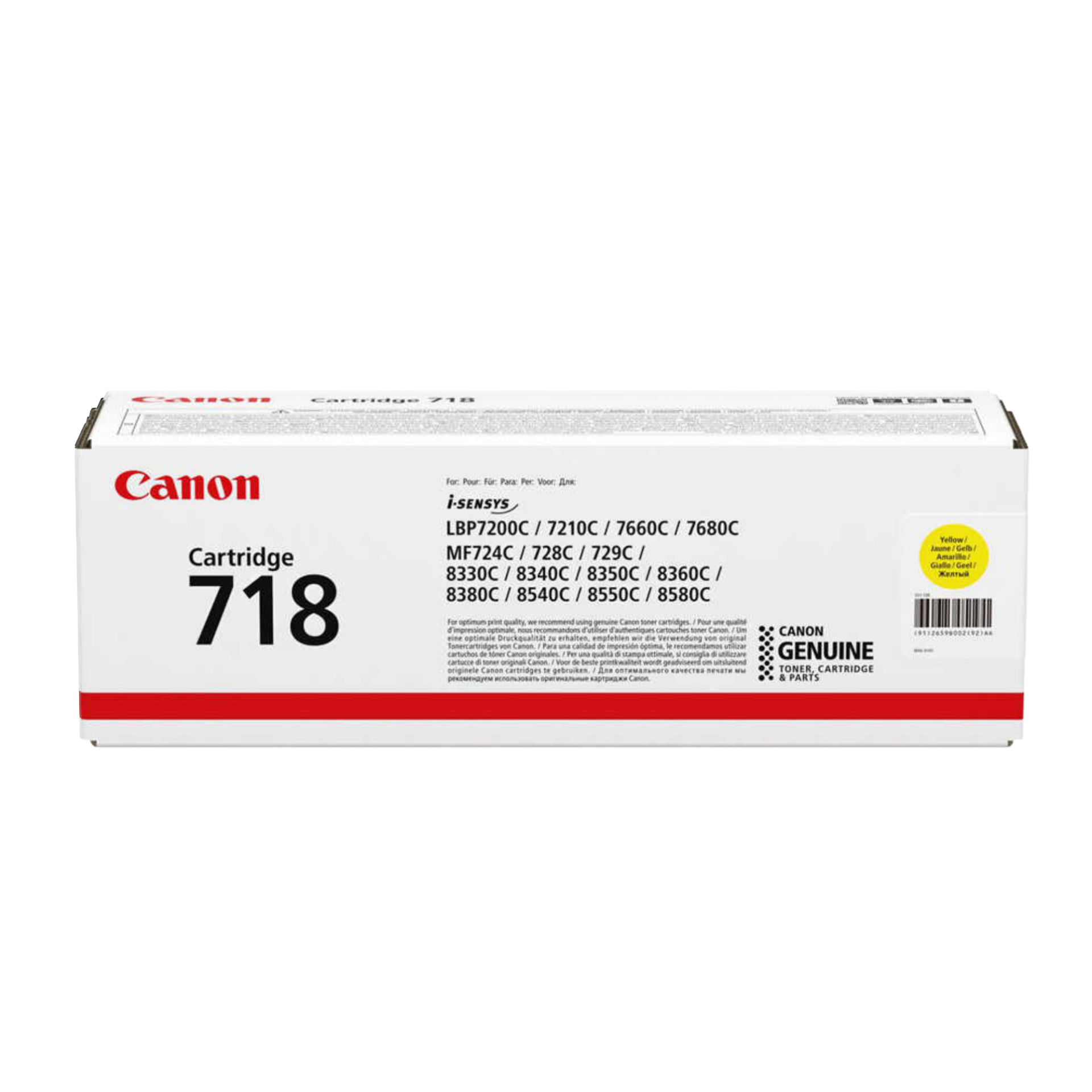 Canon CRG-718 Orijinal Toneri Toneri Sarı/ LBP-7200 / 7210 / 7680 / MF8340 / 8350 / 8360 / MF724 / M726