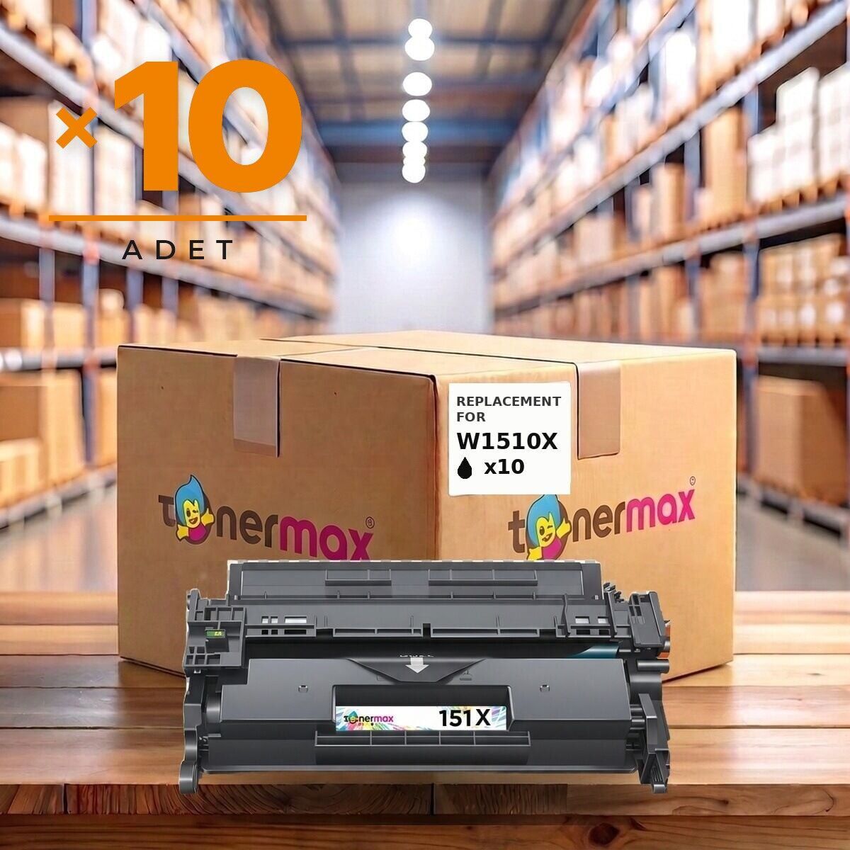 TonerMAX W1510X muadil toner 10'lu koli - kutu ve kartus