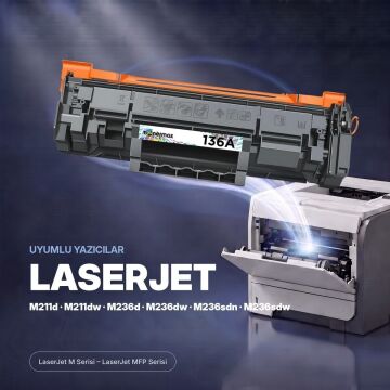 Hp 136A-W1360A Muadil Toner - Çipli - 10'lu Avantaj Paket / M211 / M236