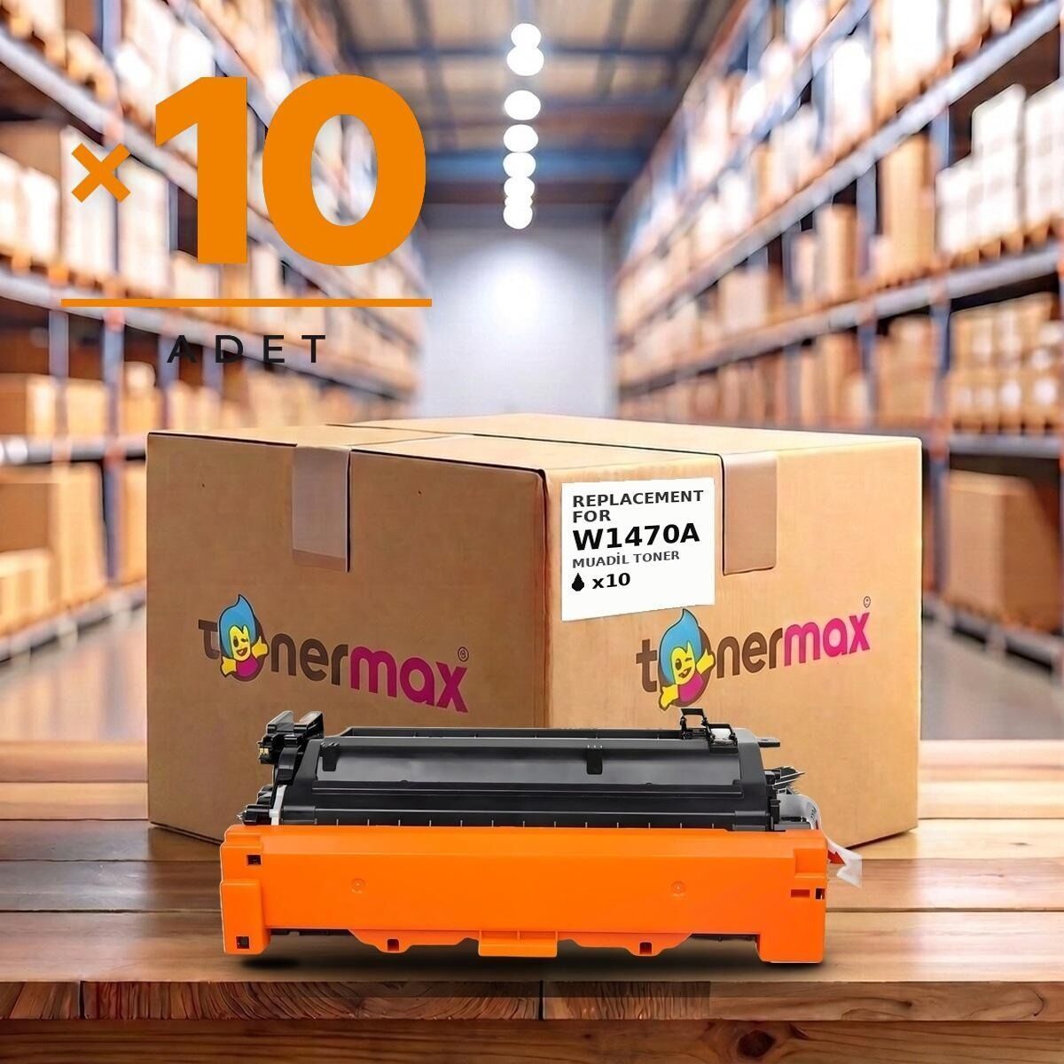 TonerMAX W1470A 10'lu muadil toner - 10.500 sayfa - HP LaserJet Enterprise M610 / M611 / M612 · MFP M634 / M635 / M636 uyumlu