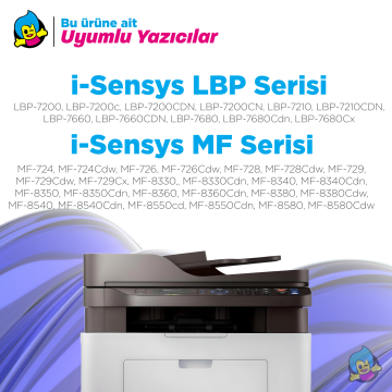 Canon CRG-718 Muadil Toneri Mavi/ LBP-7200 / 7210 / 7680 / MF8340 / 8350 / 8360 / MF724 / M726 - Çipsiz