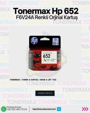 HP 652 F6V24A Renkli Orjinal Kartuş / HP Ink Advantage 3835 Renkli Kartuş