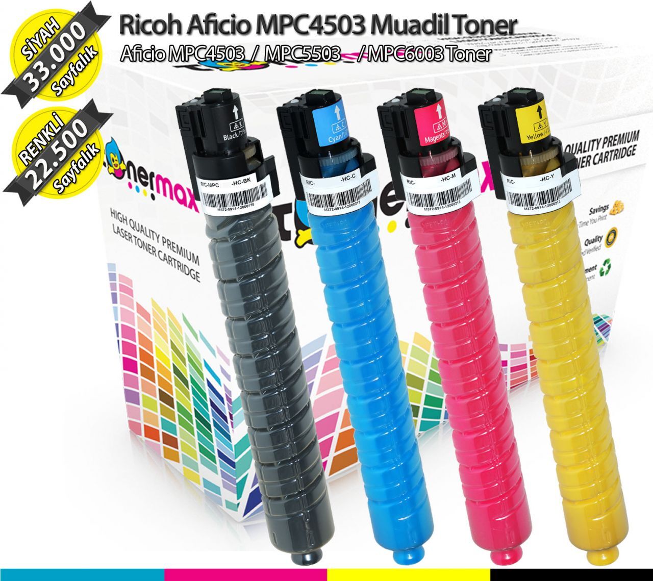 Ricoh MPC4503 Muadil Toner Set / MPC5503 / MPC6003 / MPC4504 / MPC5504 / MPC6004