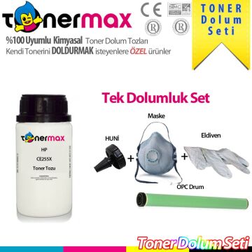 HP CE255X / M525 / M521 / P3015 Toner Dolum Seti ( Tek Dolumluk )