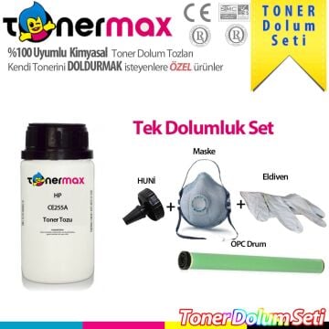 HP CE255A / M525 / M521 / P3015 Toner Dolum Seti ( Tek Dolumluk )
