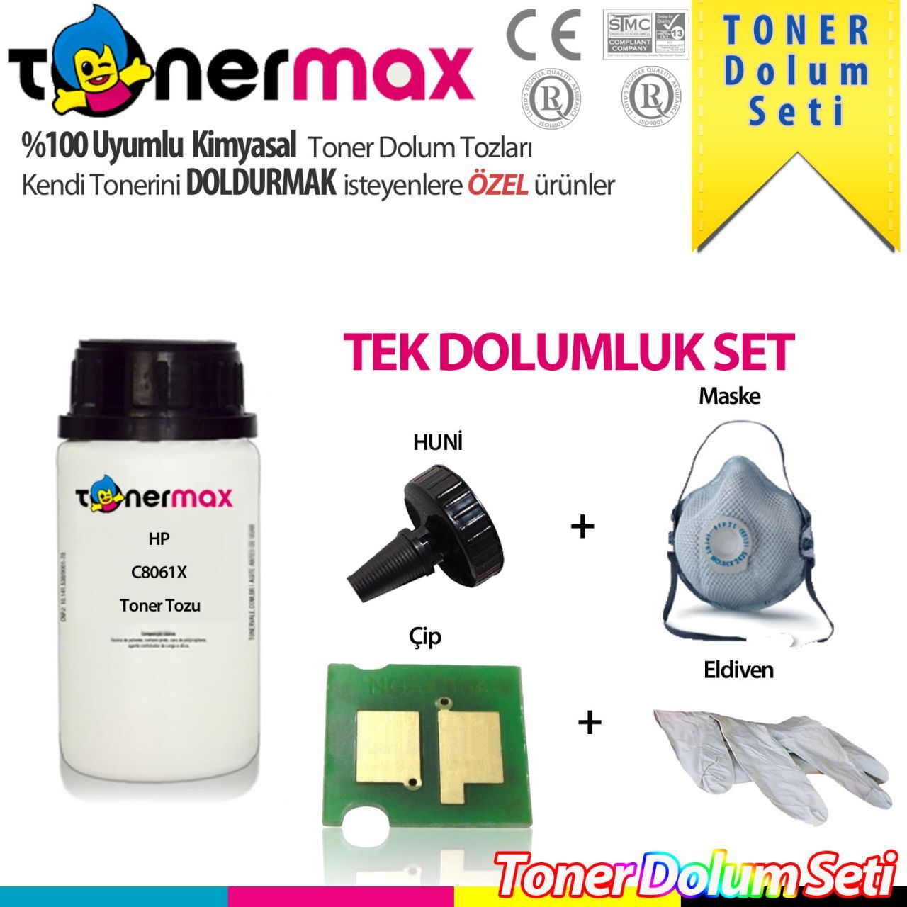 HP C8061X / 4100 Toner Dolum Seti ( Tek Dolumluk )