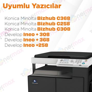 Konica Minolta TN-324 Muadil Toner Set - A Plus / Bizhub C258 / C308 / C368