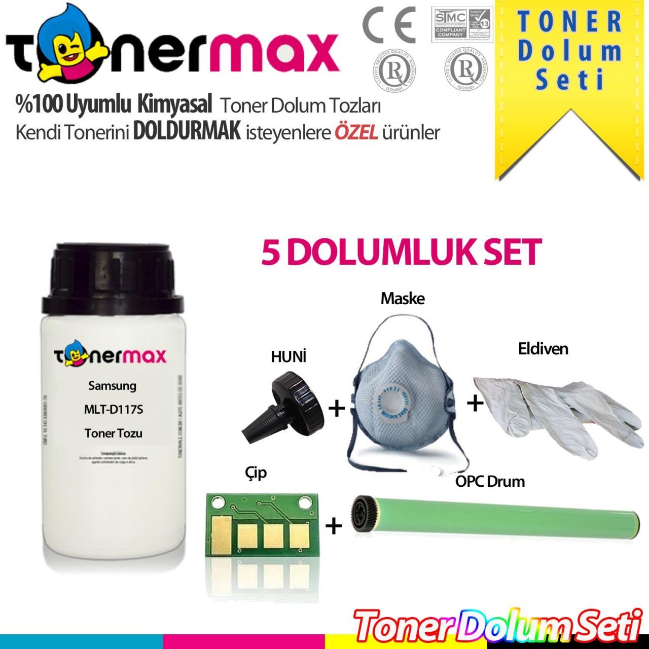 Samsung MLT-D117S / SCX-4655 Toner Dolum Seti ( 5 Dolumluk )