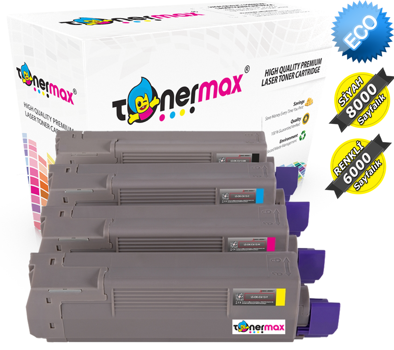 Oki C612 / C612n / C612dn Muadil Toner Set