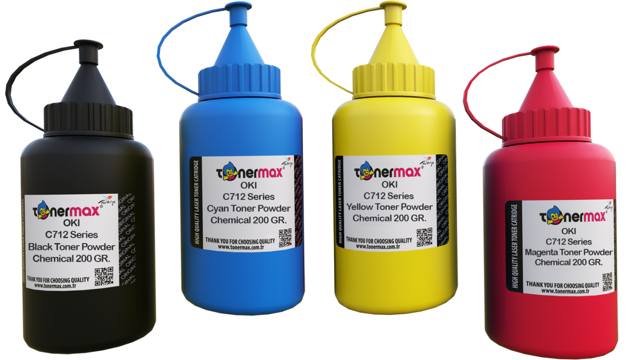 Oki C712 1 Set CMYK Toner Tozu
