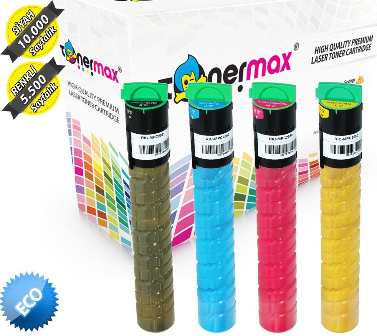 Ricoh Aficio MPC2030 Muadil Toner Set/ MPC2050 / MPC2530 / MPC2550