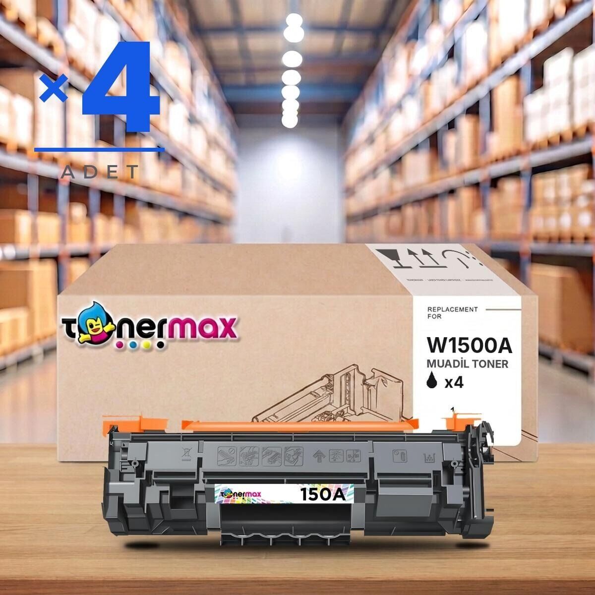 Hp 150A W1500A Muadil Toner - Çipli 4'lü Paket / LaserJet MFP M141a /M141w  / M111a / M111w