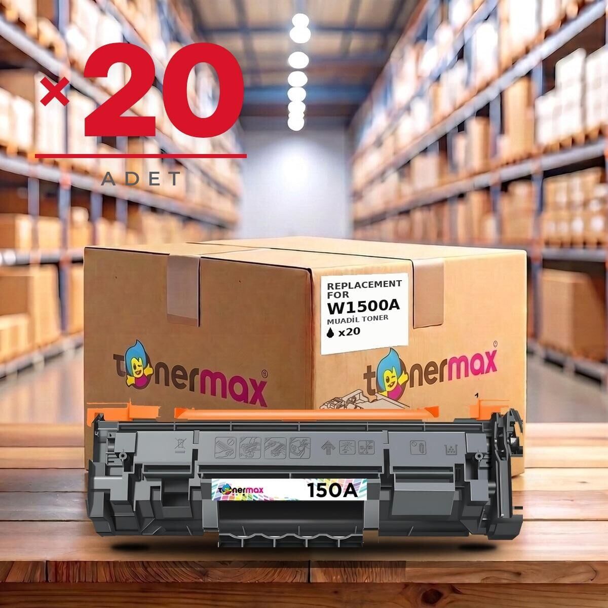 Hp 150A W1500A Muadil Toner - Çipli 20'li Paket 1 Koli / LaserJet MFP M141a /M141w  / M111a / M111w