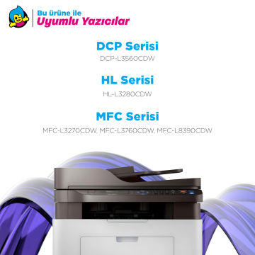 Brother TN-279XL Muadil Toner Sarı- Çipli / DCP-L3560CDW / HL-L3280CDW / MFC-L3270CDW / L3760CDW / L8390CDW