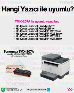 Hp 207A W2213A Kırmızı Muadil Toner - Çipsiz/ Laserjet M255 / M282 / M283
