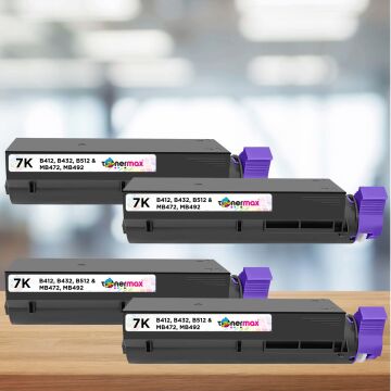 OKI 45807120 Muadil Toner 7K 4'lü Paket / B412 / B432 / B512 / MB472 / MB492