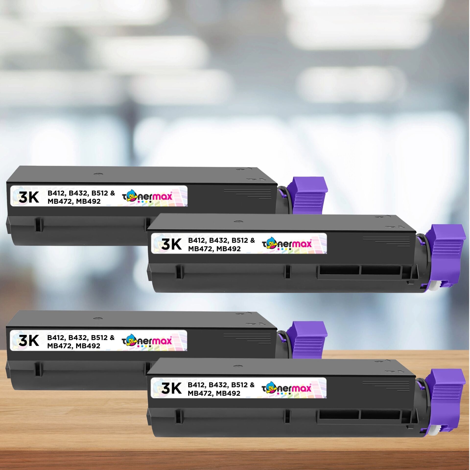 OKI 45807119 Muadil Toner 3K 4'lü Paket / B412 / B432 / B512 / MB472 / MB492