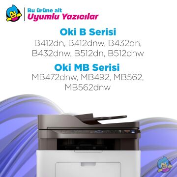 OKI 45807119 Muadil Toner 3K 4'lü Paket / B412 / B432 / B512 / MB472 / MB492