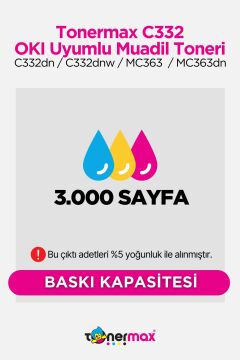 Oki C332 / MC363 Muadil Toneri Kırmızı- A Plus
