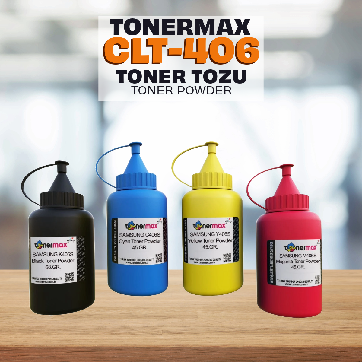 Samsung CLT-406 Toner Tozu Set / CLP360 /CLP365 / CLX3300/ 3305/ C410/ C460
