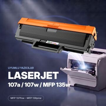 Hp 106XL W1106XL Muadil Toner - Çipli 10'lu Paket ( Ekstra Yüksek Kapasite )/ 107A / 107W / MFP 135W / MFP 137fnw