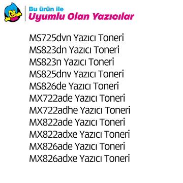 Lexmark MS725 / 58D5000 Orjinal Toner / MS823 / MS825 / MS826 / MX722 / MX826 7.5K