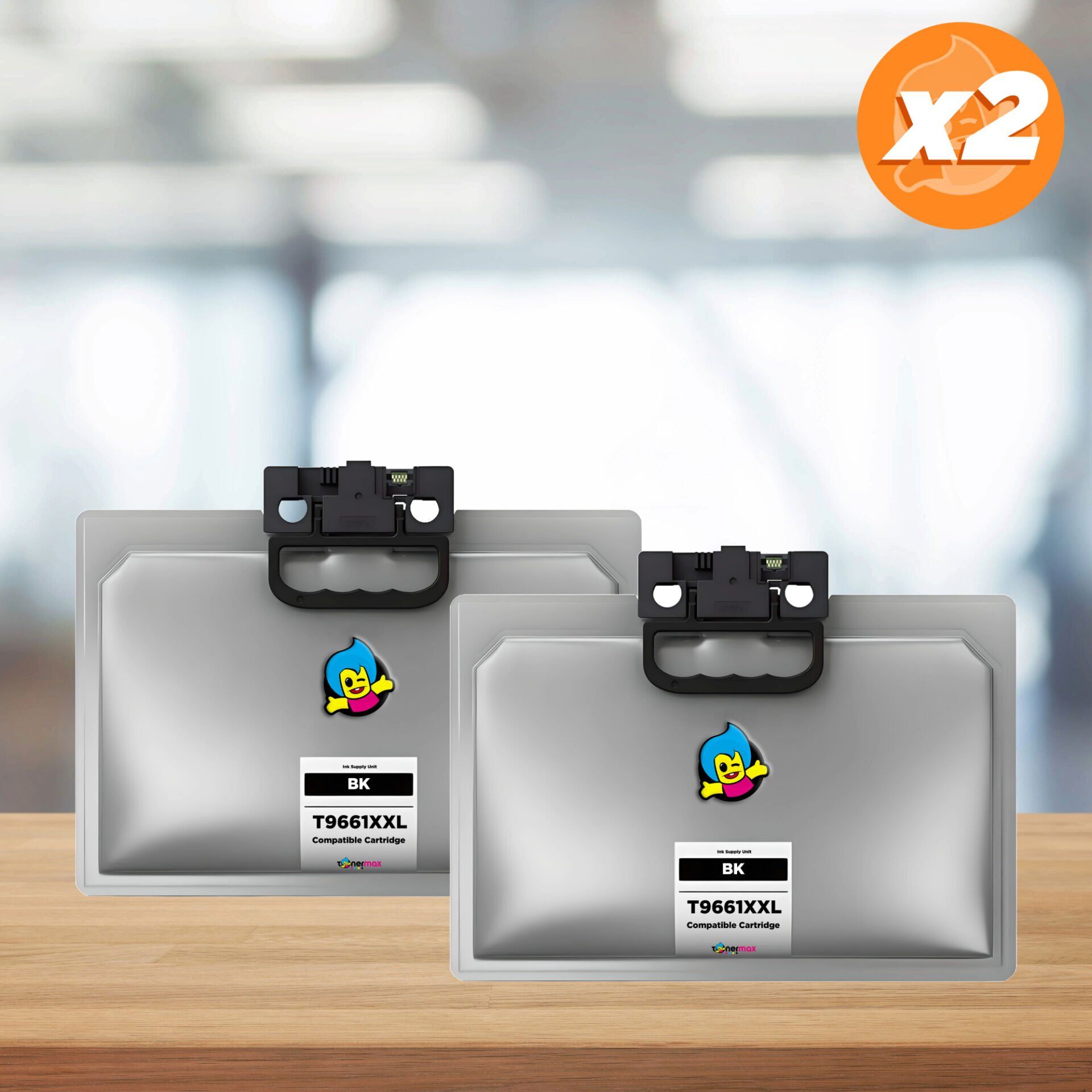 Epson T9661XXL Muadil Kartuş 2'li Avantaj Paket / WF-M5298DW / M5299DW / M5799RDWF / M5799RDTWF / M5799RDWF  C13T966140