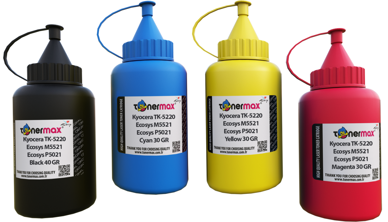 Kyocera Mita TK-5220 CMYK Set Toner Tozu/ Ecosys P5021 / M552