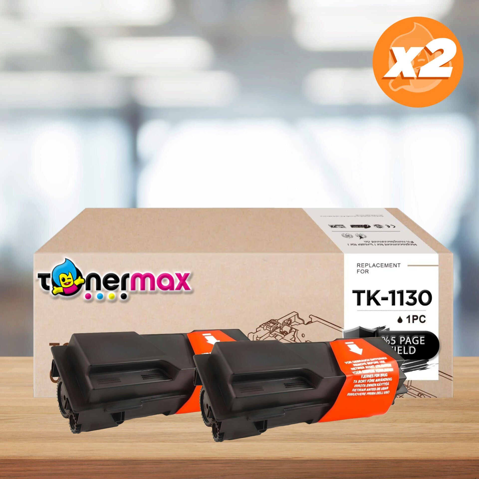 Kyocera Mita TK-1130 Muadil Toner 2'li Avantaj Paket / Ecosys M2030 / M2530 / FS1030 / FS1130