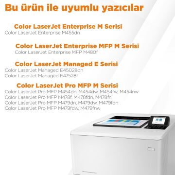 Hp Color LaserJet Enterprise M455dn Muadil Toner Takımı - Çipli / W2030A / 415A