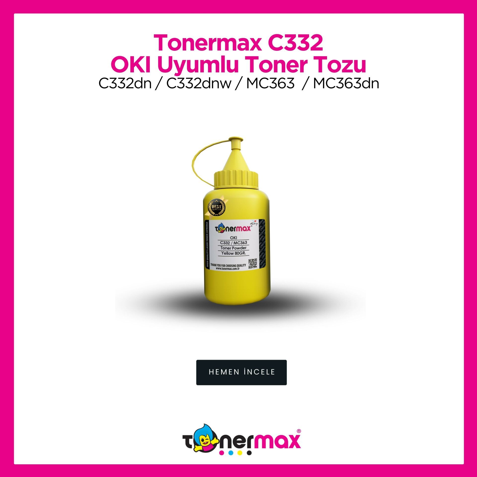 Oki 46508733 Sarı Toner Tozu / C332 / MC363