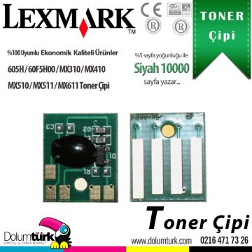 Lexmark 605H / 60F5H00 / MX310 / MX410 / MX510 / MX511 / MX611 Toner Çipi