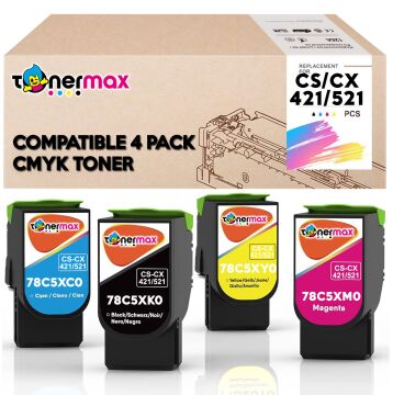 Lexmark CS421 Muadil Toner Set - Yüksek Kapasiteli / CS421 / CX421 / CS521 / CX521 / CS622 / CX622 / CS625 / CX625