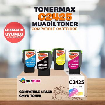 Lexmark C2425 Muadil Toner Set - Yüksek Kapasiteli / C2425dw / C2325dw /MC2325adw /MC2425adw /MC2535adwe /MC2640adwe