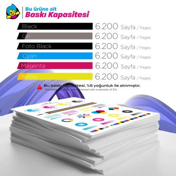 Epson 115 6 Renk Avantaj Paketi Muadil Mürekkep /EcoTank L8160 / L8180