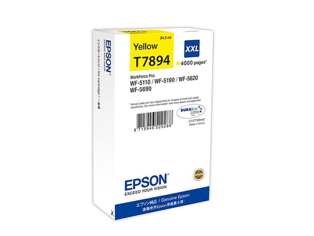 Epson 78XXL / T7894 /Workforce Pro WF-/WF-5190DW /WF-5620DWF /WF-5690DWF Sarı Orjinal Kartuş