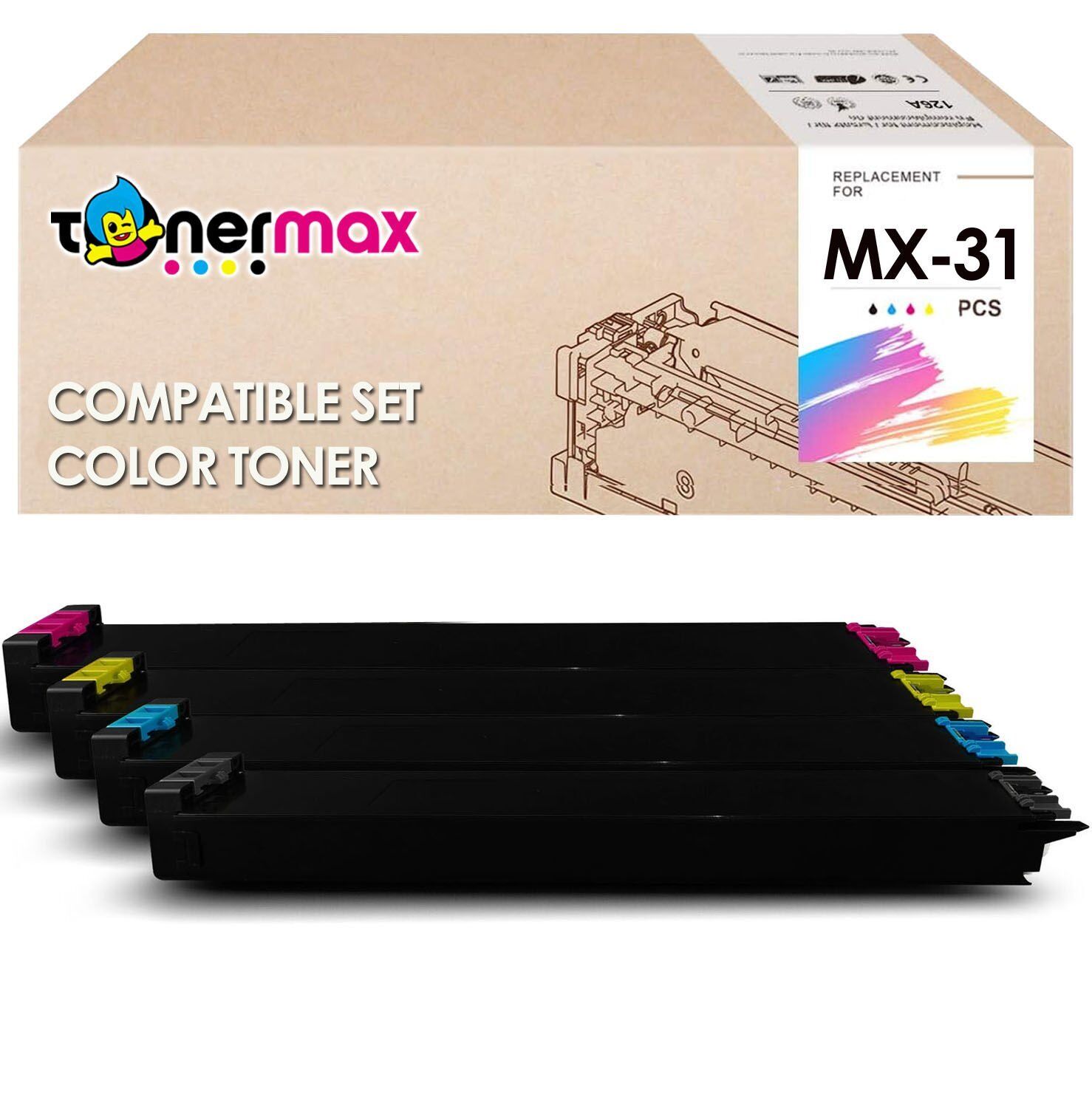 Sharp MX-31GT SMYK Set Muadil Toner / MX2301n / MX2600n / MX3100n