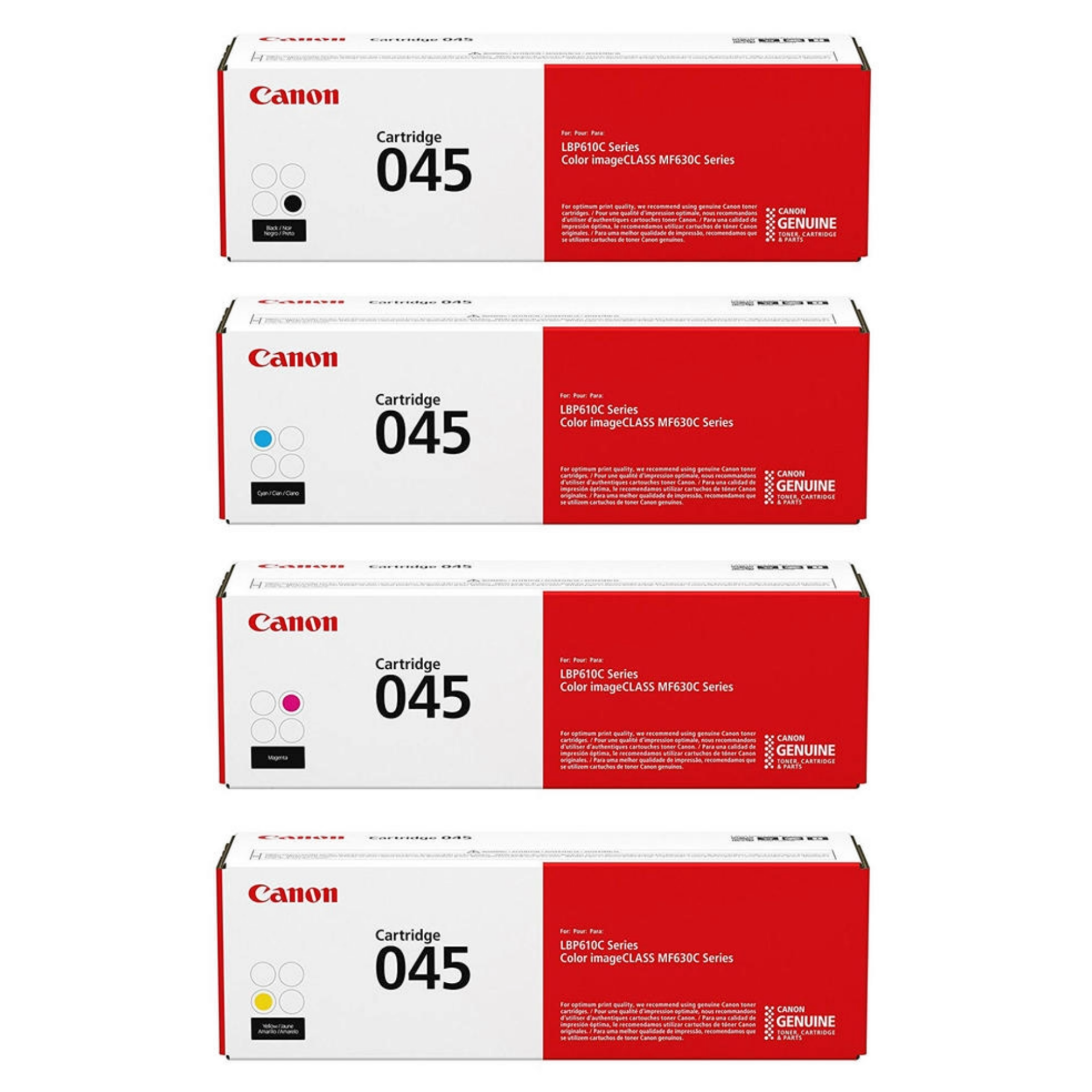 Canon CRG-045  Orjinal Toner Set / LBP-611Cn / LBP-613Cdw / MF-631Cn / MF-633Cdw / MF-635Cx -Eco