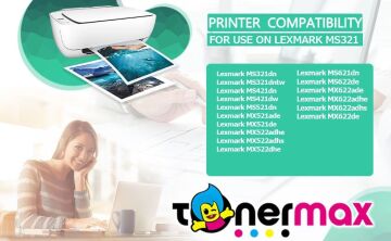 Lexmark 56F5H00 Orjinal Toner / MS321 / MX321 / MS421 / MX421 / MS521 / MX521 / MS622 / MX622